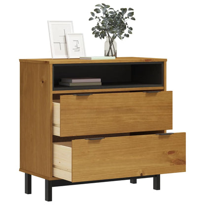 vidaXL Drawer Cabinet FLAM 80x40x80 cm Solid Wood Pine 3
