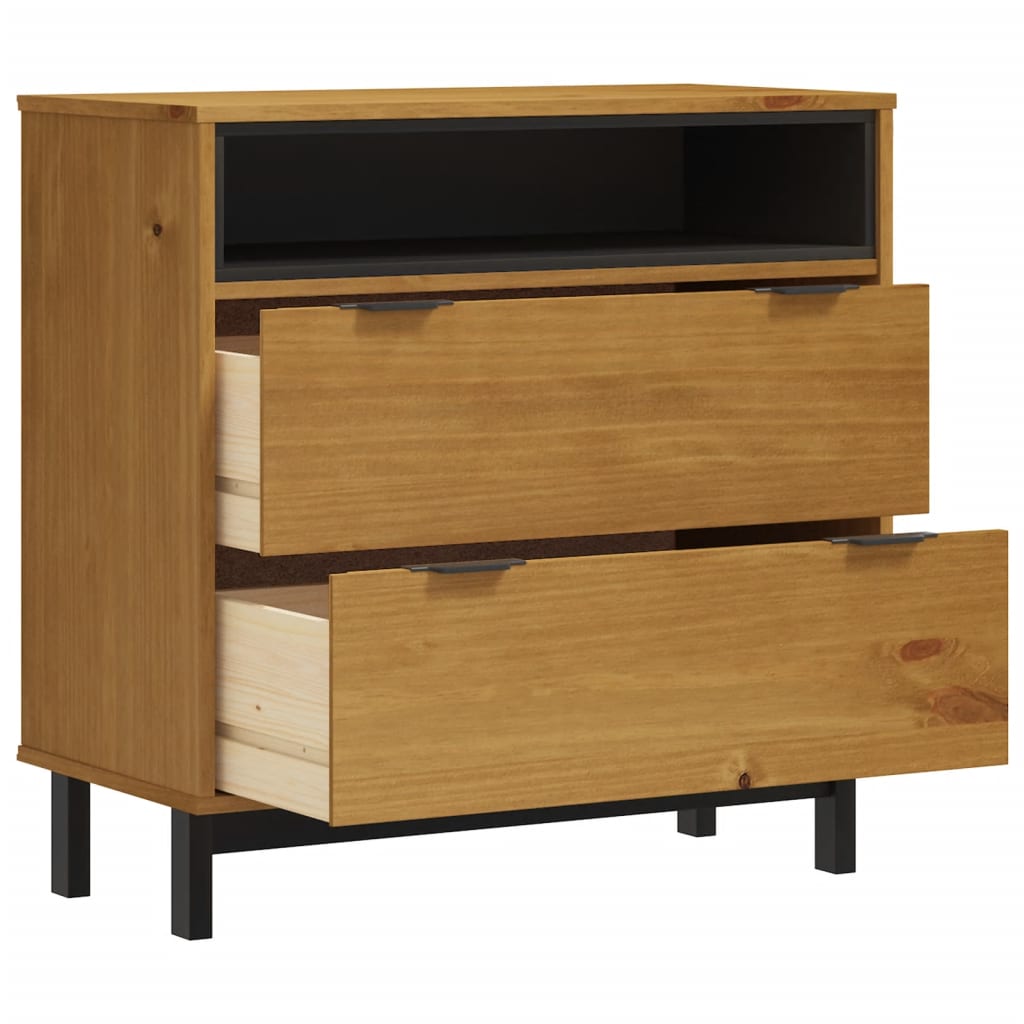 vidaXL Drawer Cabinet FLAM 80x40x80 cm Solid Wood Pine 4