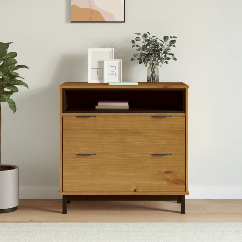 vidaXL Drawer Cabinet FLAM 80x40x80 cm Solid Wood Pine 1