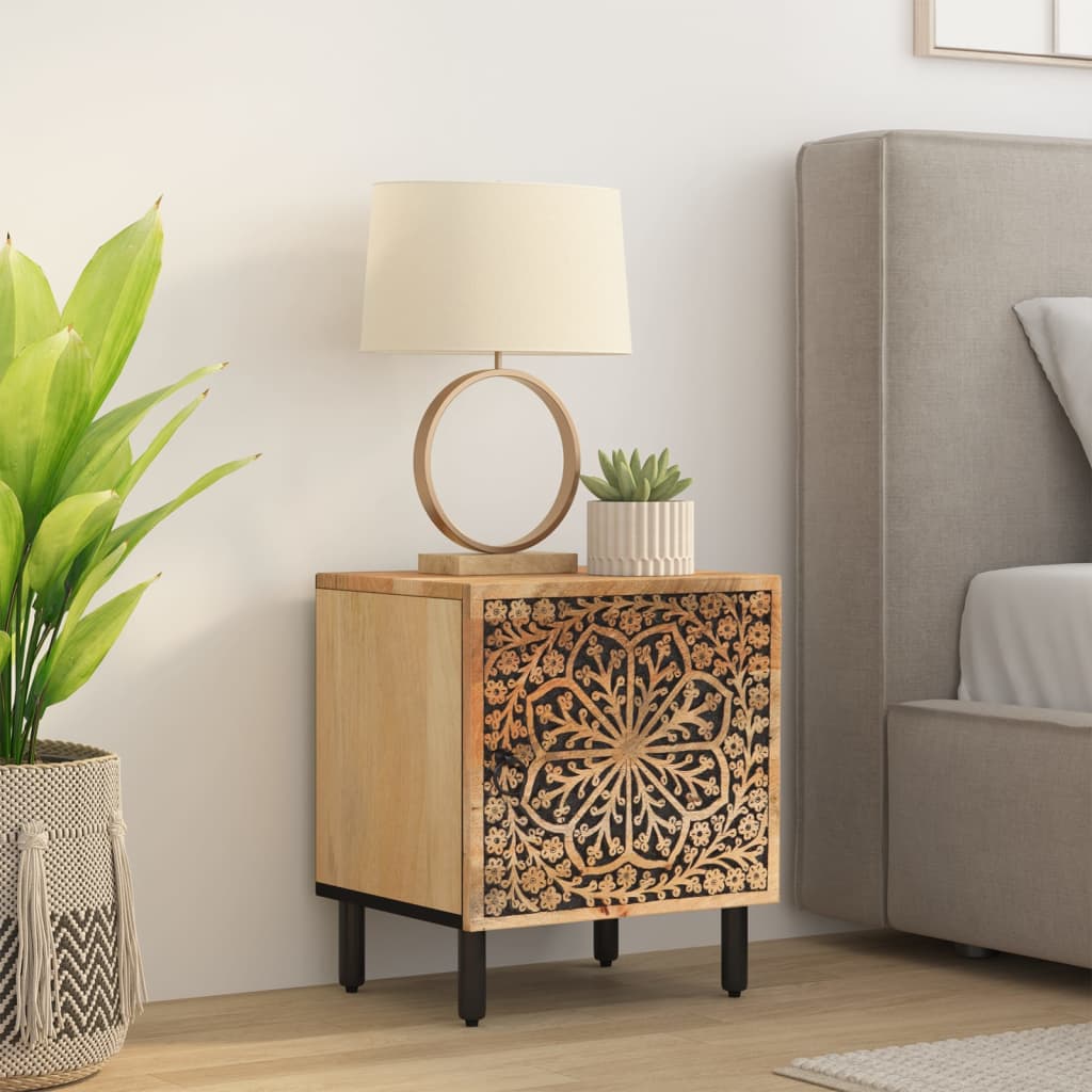 vidaXL Bedside Cabinet 40x33x46 cm Solid Wood Mango 3