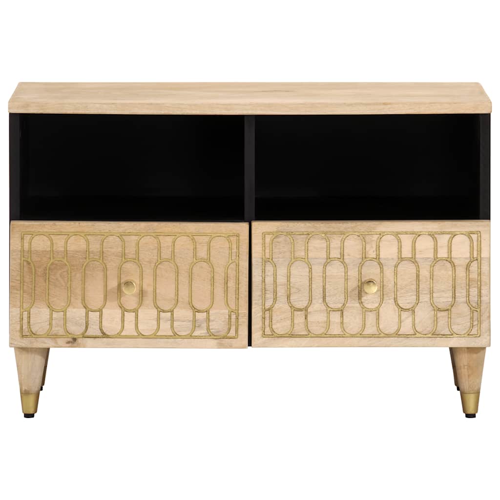 vidaXL TV Cabinet | Bleached Natural | Solid Mango Wood with Bleached Finish 4