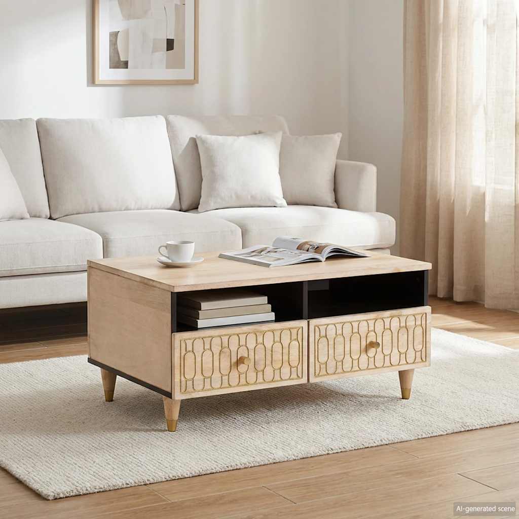vidaXL Coffee Table 80x54x40 cm Solid Wood Mango 1
