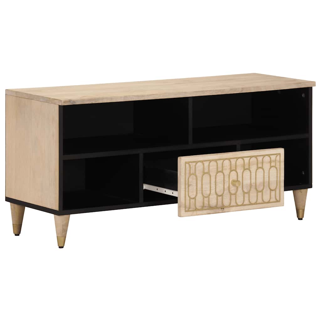 vidaXL TV Cabinet 100x33x46 cm Solid Wood Mango 4