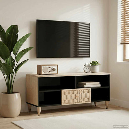 vidaXL TV Cabinet 100x33x46 cm Solid Wood Mango 1