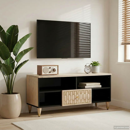 vidaXL TV Cabinet 100x33x46 cm Solid Wood Mango 3