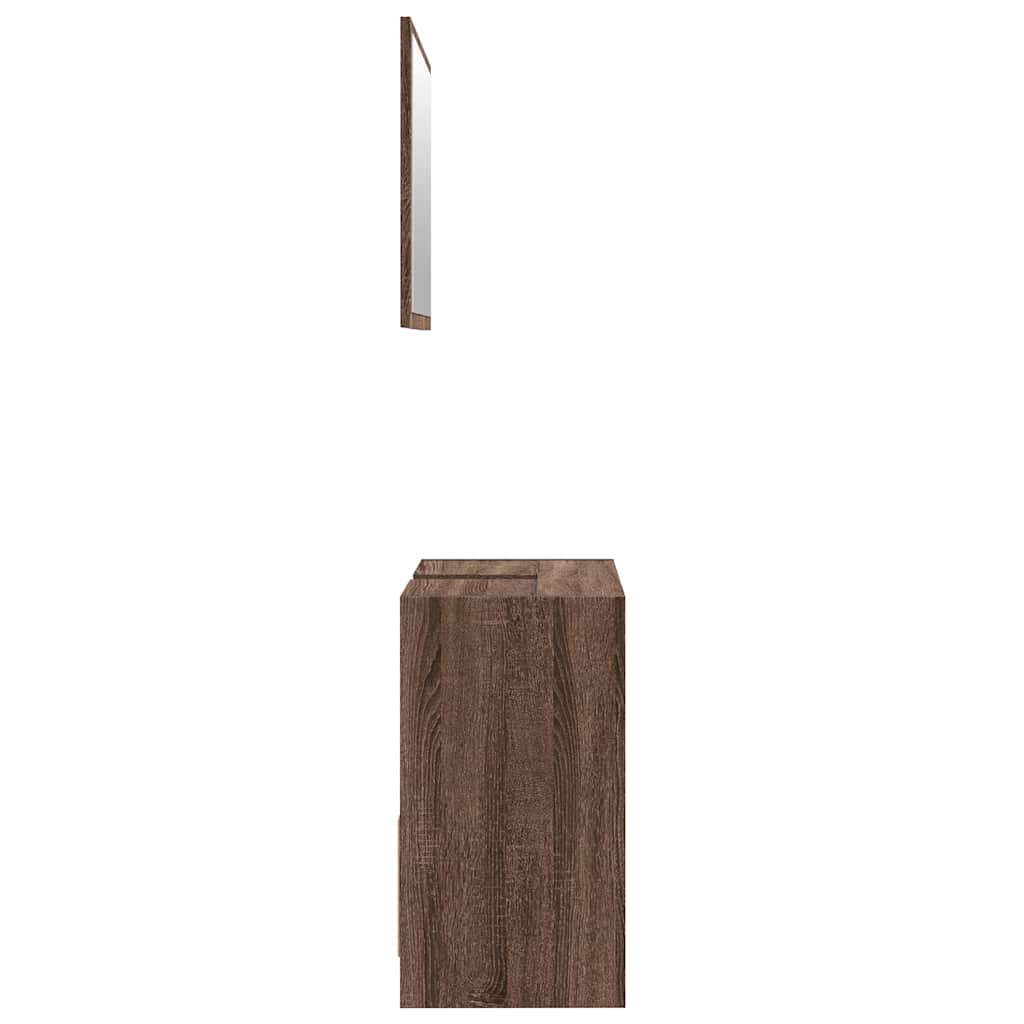 vidaXL 2 Piece Bathroom Furniture Set Brown Oak Engineered Wood 6