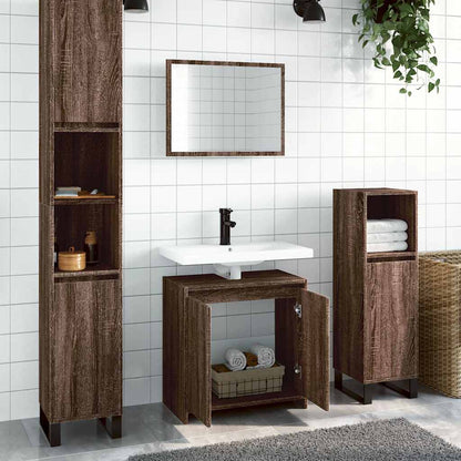 vidaXL 2 Piece Bathroom Furniture Set Brown Oak Engineered Wood 1
