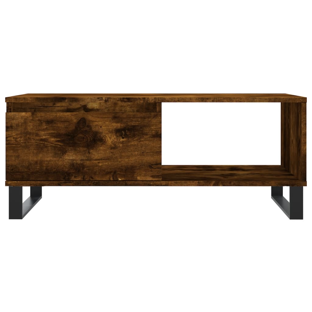 vidaXL Coffee Table Smoked Oak 90x50x36.5 cm Engineered Wood 5