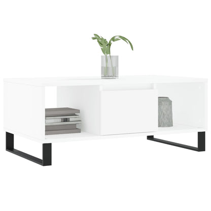 vidaXL Coffee Table White 90x50x36.5 cm Engineered Wood 3