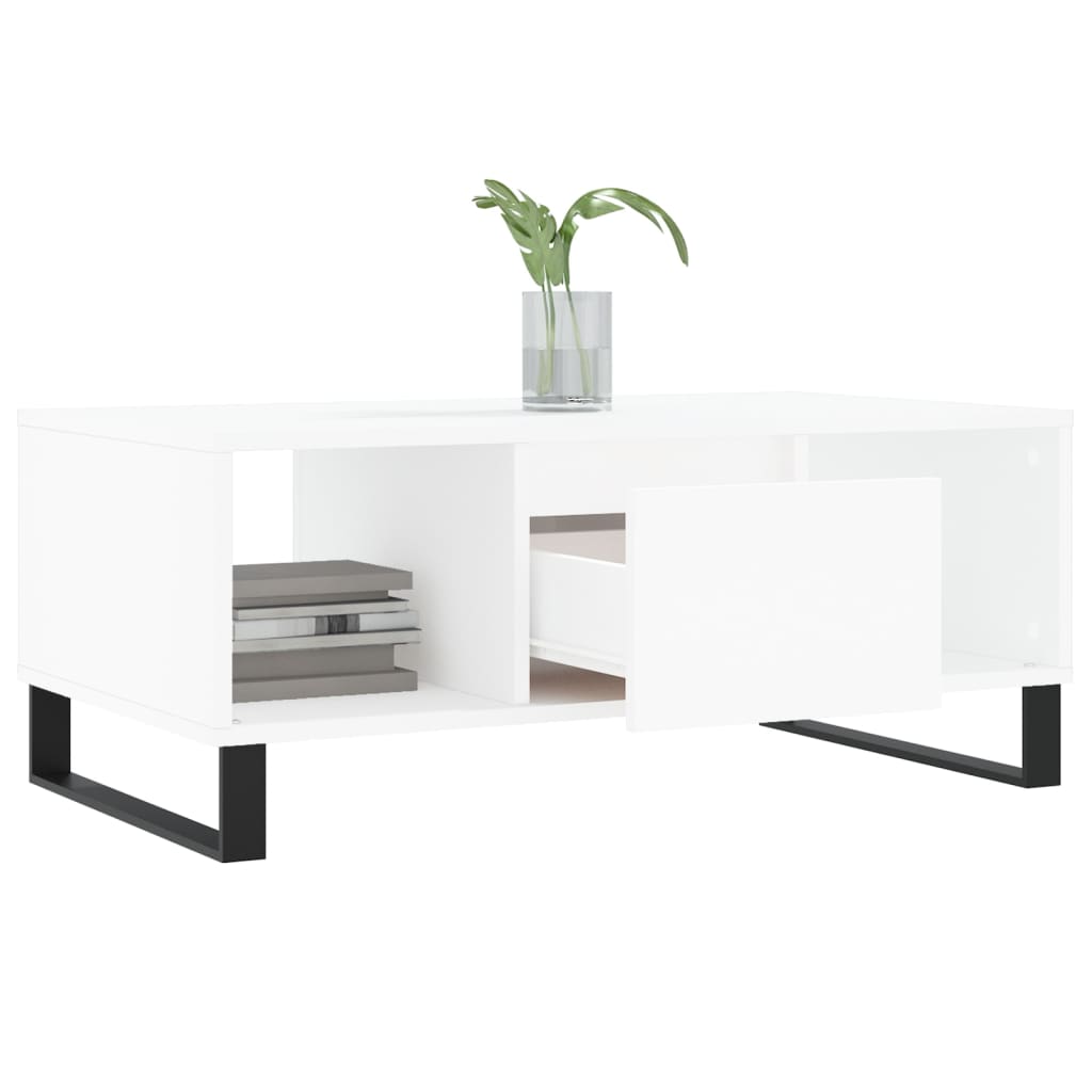 vidaXL Coffee Table White 90x50x36.5 cm Engineered Wood 4
