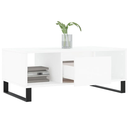 vidaXL Coffee Table White 90x50x36.5 cm Engineered Wood 4