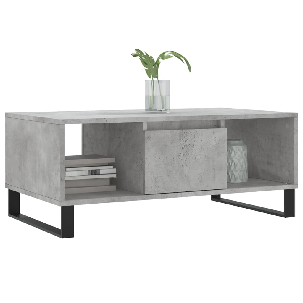 vidaXL Coffee Table Concrete Grey 90x50x36.5 cm Engineered Wood 3