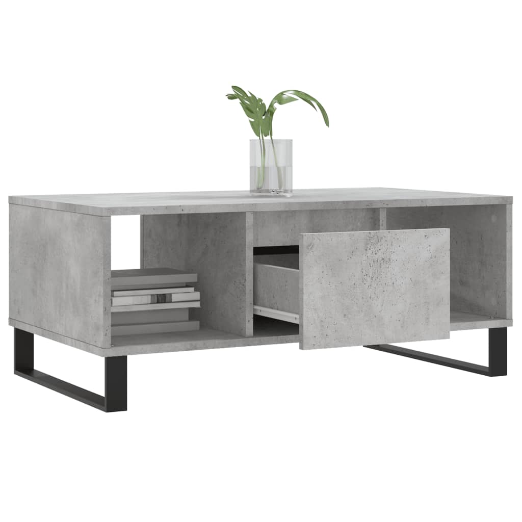 vidaXL Coffee Table Concrete Grey 90x50x36.5 cm Engineered Wood 4
