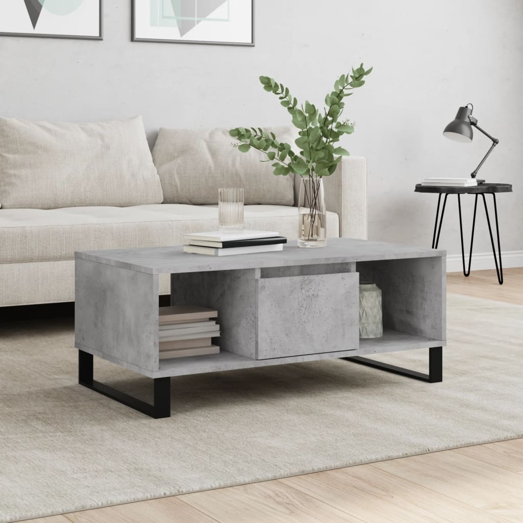 vidaXL Coffee Table Concrete Grey 90x50x36.5 cm Engineered Wood 1