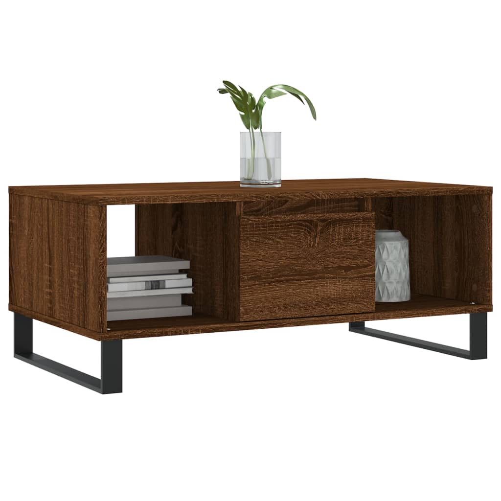 vidaXL Coffee Table Brown Oak 90x50x36.5 cm Engineered Wood 3