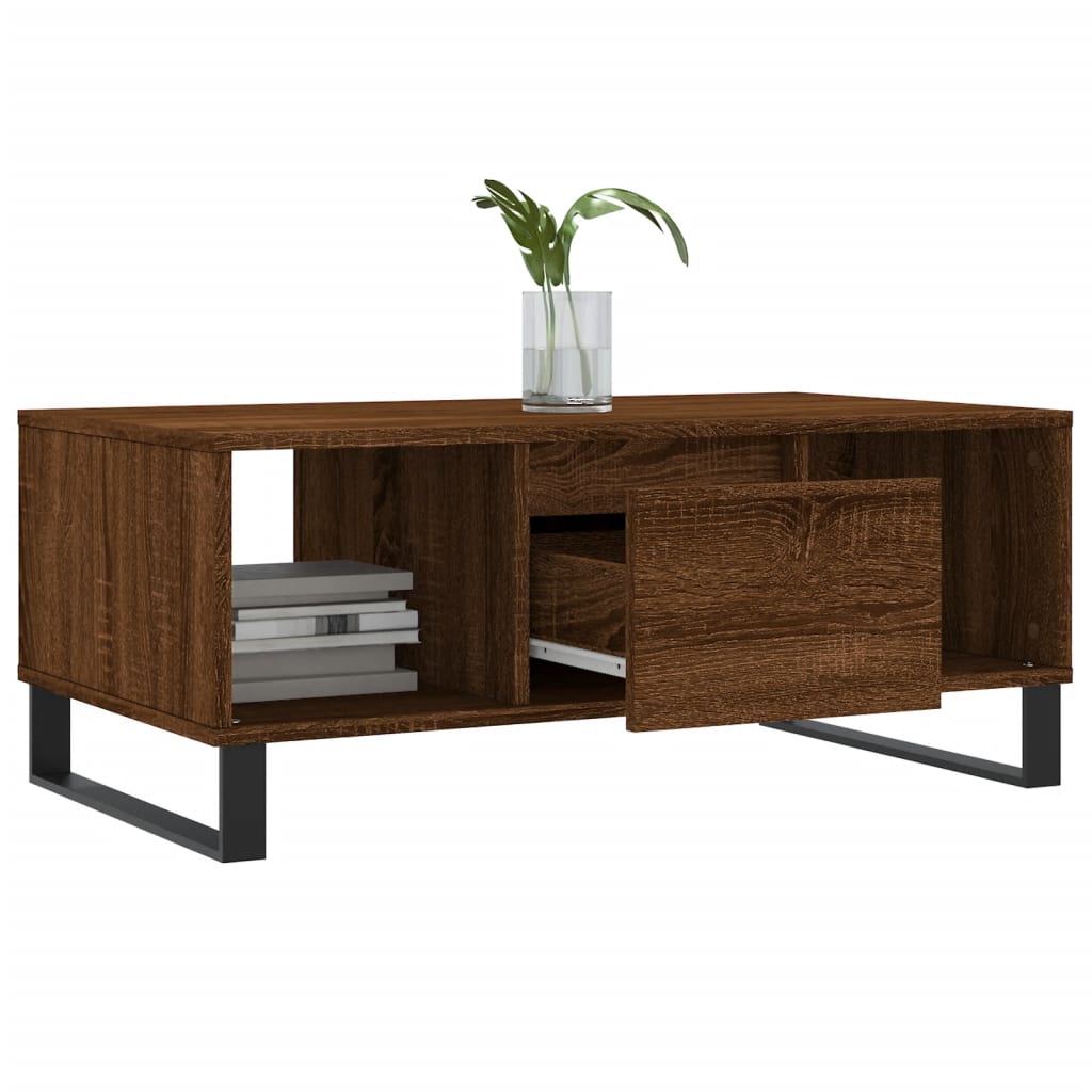 vidaXL Coffee Table Brown Oak 90x50x36.5 cm Engineered Wood 4