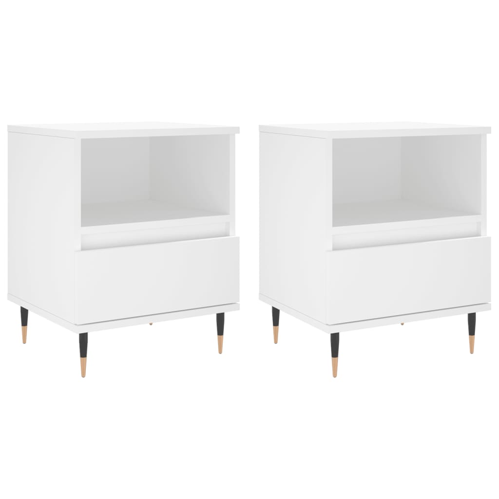 vidaXL Bedside Cabinets 2 pcs White 40x35x50 cm Engineered Wood 2
