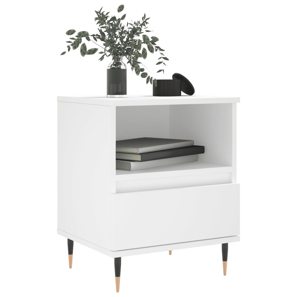 vidaXL Bedside Cabinets 2 pcs White 40x35x50 cm Engineered Wood 3