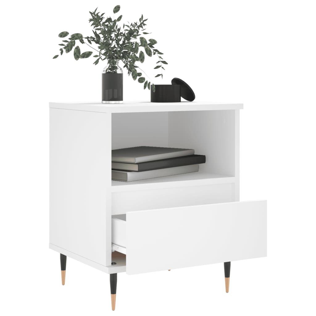 vidaXL Bedside Cabinets 2 pcs White 40x35x50 cm Engineered Wood 4