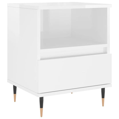 vidaXL Bedside Cabinets 2 pcs High Gloss White 40x35x50 cm Engineered Wood 5