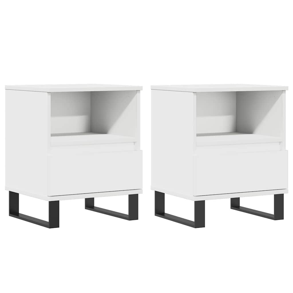 vidaXL Bedside Cabinets 2 pcs White 40x35x50 cm Engineered Wood 2