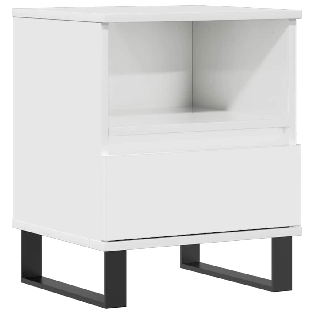 vidaXL Bedside Cabinet High Gloss White 40x35x50 cm Engineered Wood 2