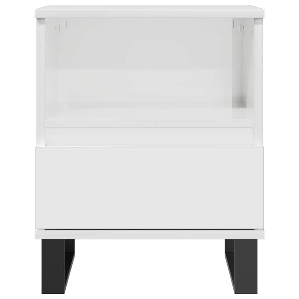 vidaXL Bedside Cabinet High Gloss White 40x35x50 cm Engineered Wood 3
