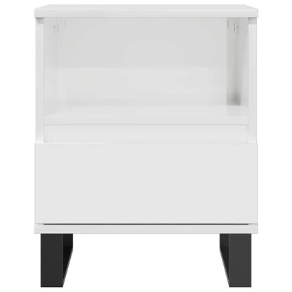 vidaXL Bedside Cabinet High Gloss White 40x35x50 cm Engineered Wood 3