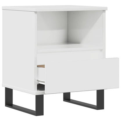 vidaXL Bedside Cabinet High Gloss White 40x35x50 cm Engineered Wood 4
