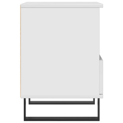 vidaXL Bedside Cabinet High Gloss White 40x35x50 cm Engineered Wood 6