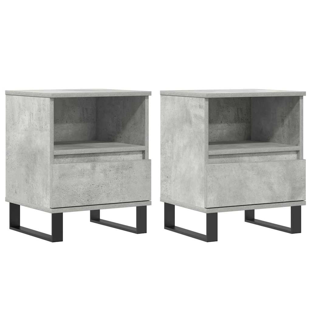 vidaXL Bedside Cabinets 2 pcs Concrete Grey 40x35x50 cm Engineered Wood 2