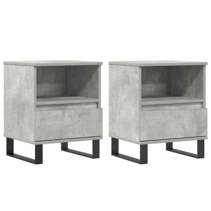 vidaXL Bedside Cabinets 2 pcs Concrete Grey 40x35x50 cm Engineered Wood 2