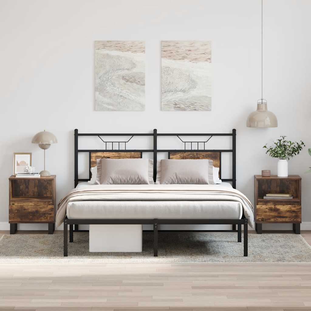 vidaXL Bedside Cabinets 2 pcs Smoked Oak 40x35x50 cm Engineered Wood 1