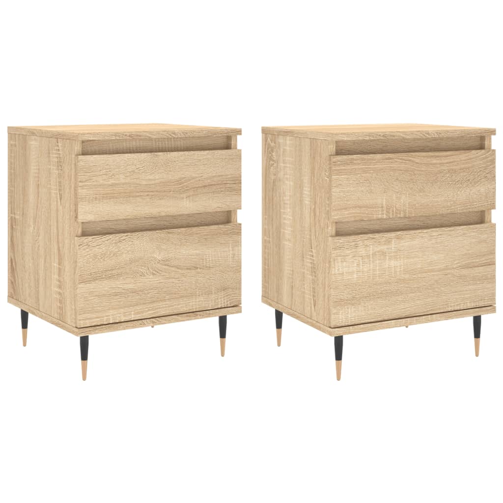 vidaXL Bedside Cabinets 2 pcs Sonoma Oak 40x35x50 cm Engineered Wood 2