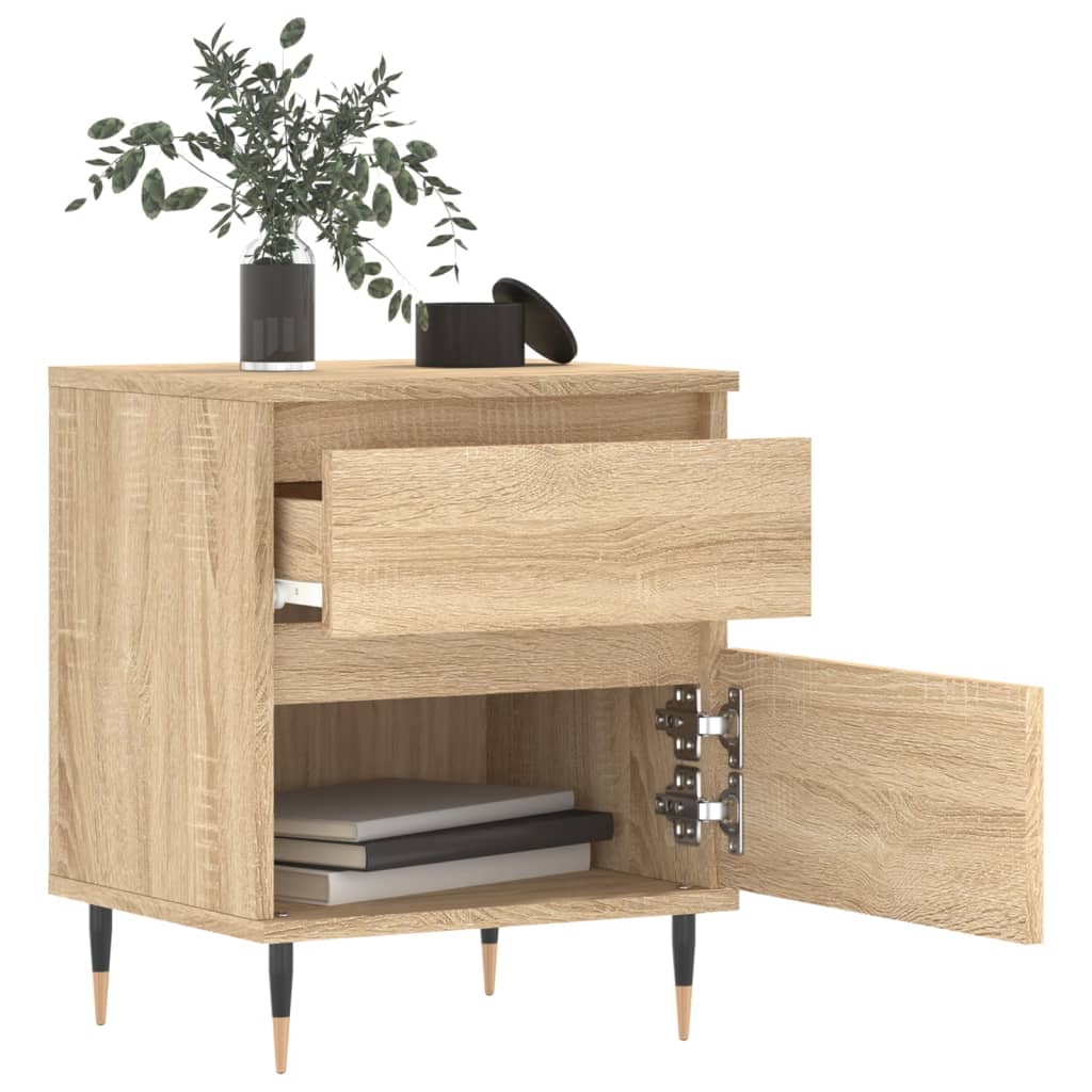 vidaXL Bedside Cabinets 2 pcs Sonoma Oak 40x35x50 cm Engineered Wood 4
