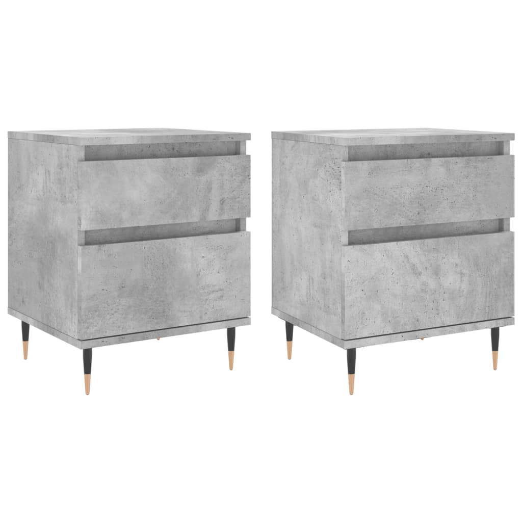 vidaXL Bedside Cabinets 2 pcs Concrete Grey 40x35x50 cm Engineered Wood 2