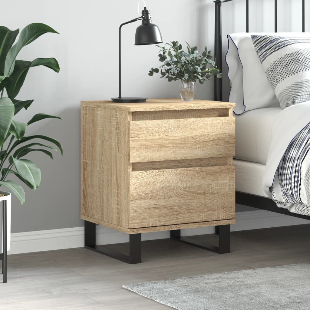 vidaXL Bedside Cabinet Sonoma Oak 40x35x50 cm Engineered Wood 1