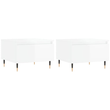 vidaXL Coffee Tables 2 pcs High Gloss White 50x46x35 cm Engineered Wood 2