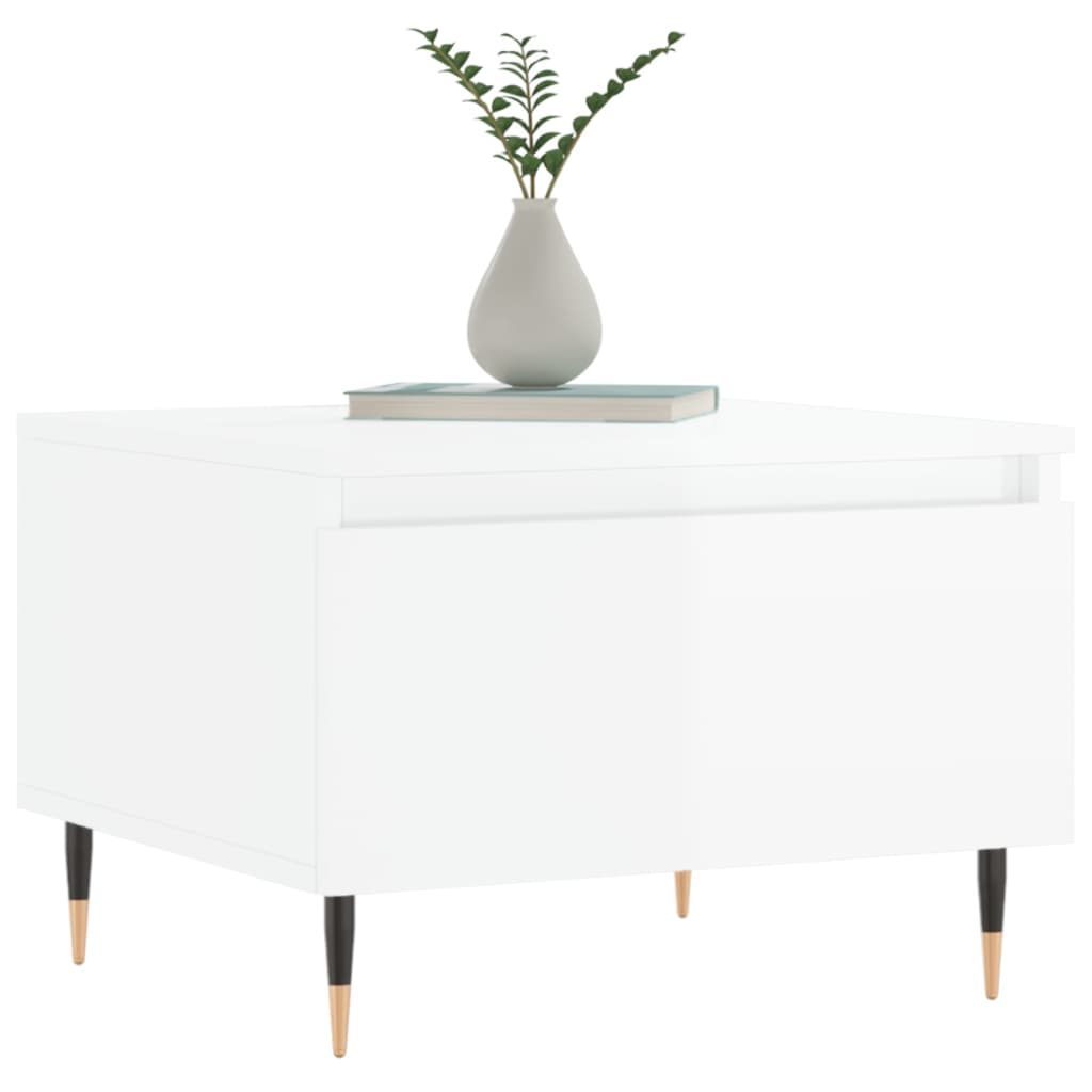 vidaXL Coffee Tables 2 pcs High Gloss White 50x46x35 cm Engineered Wood 3
