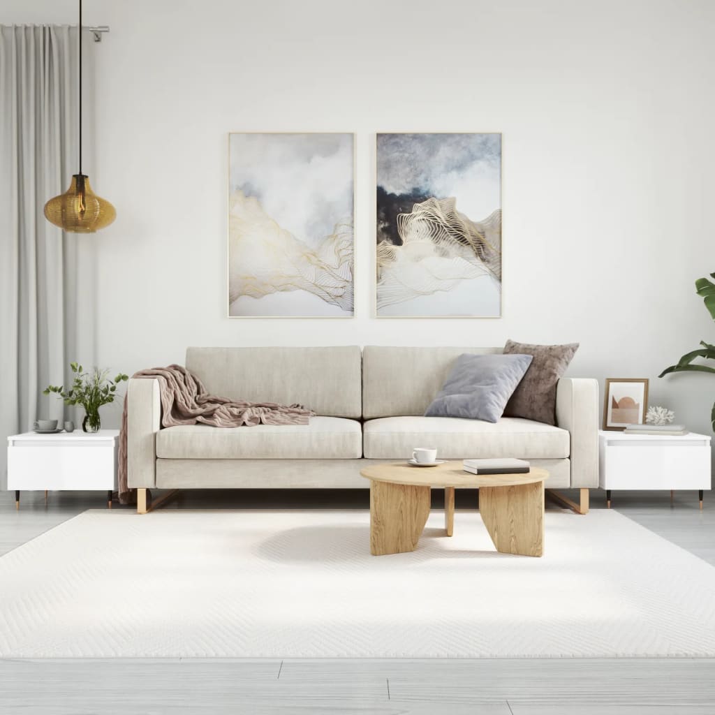 vidaXL Coffee Tables 2 pcs High Gloss White 50x46x35 cm Engineered Wood 1