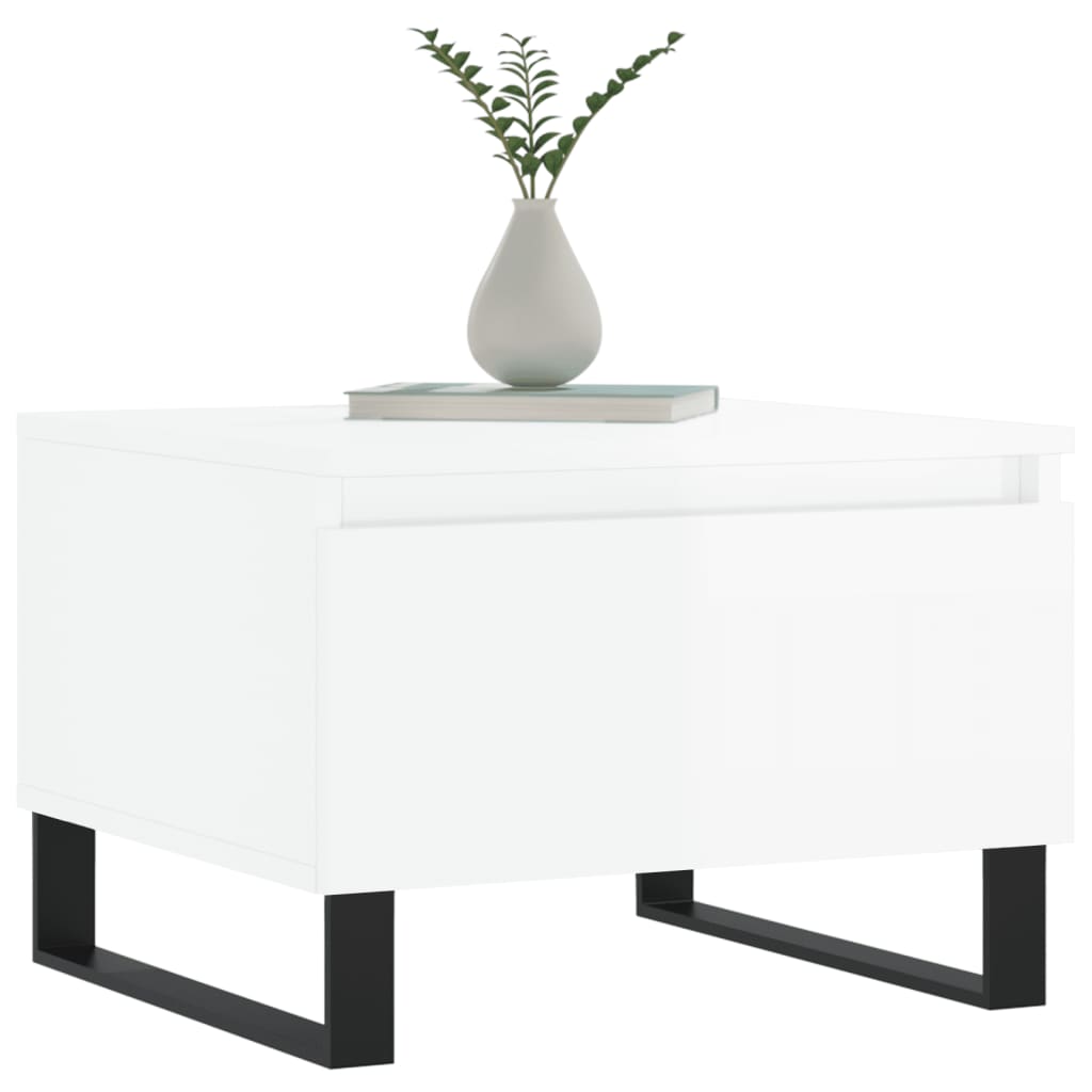 vidaXL Coffee Tables 2 pcs High Gloss White 50x46x35 cm Engineered Wood 3