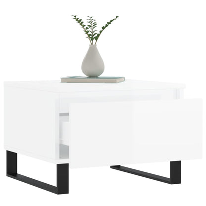 vidaXL Coffee Tables 2 pcs High Gloss White 50x46x35 cm Engineered Wood 4