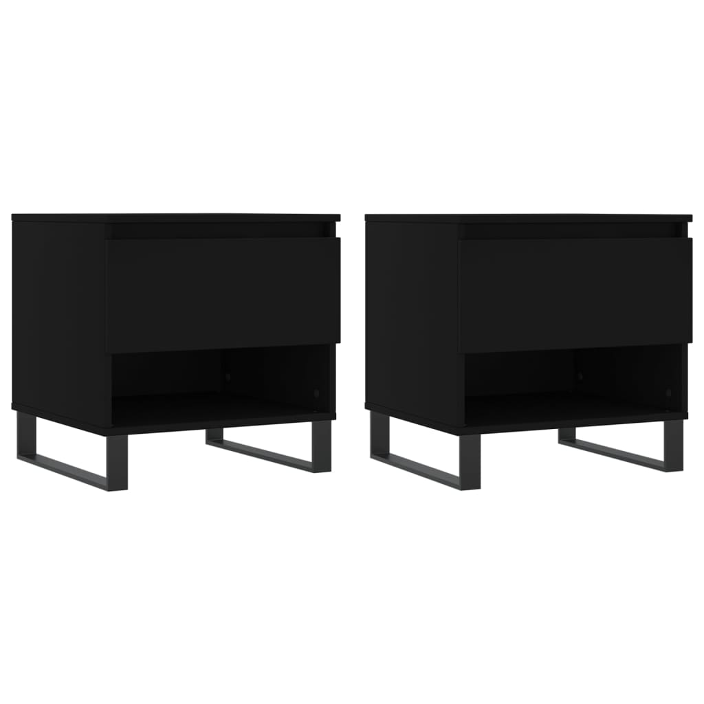 vidaXL Coffee Tables 2 pcs Black 50x46x50 cm Engineered Wood 2