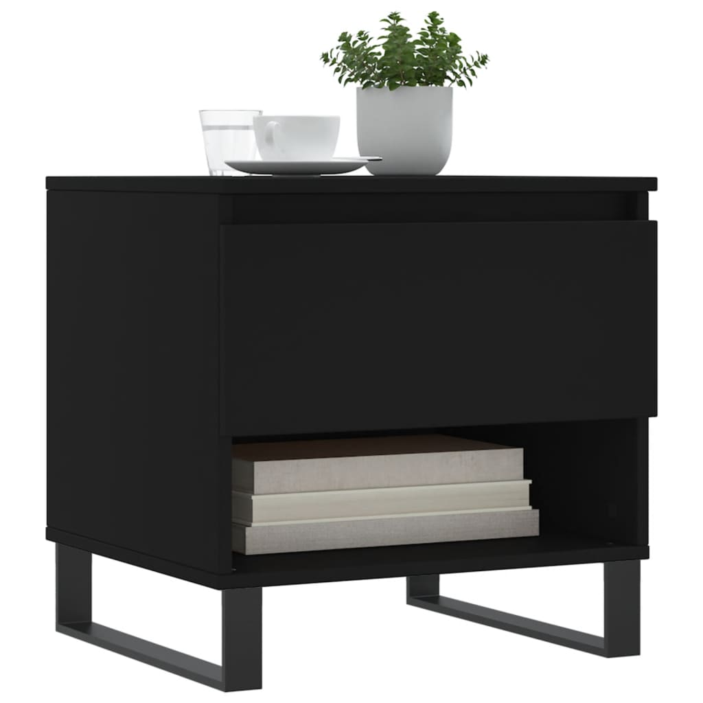 vidaXL Coffee Tables 2 pcs Black 50x46x50 cm Engineered Wood 3