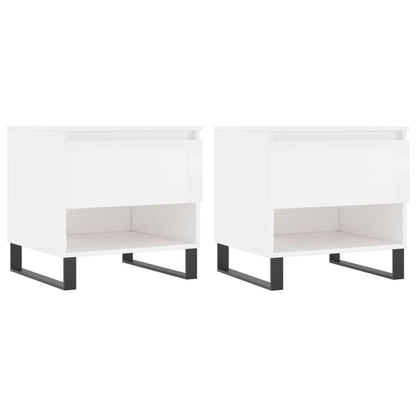 vidaXL Coffee Tables 2 pcs High Gloss White 50x46x50 cm Engineered Wood 2
