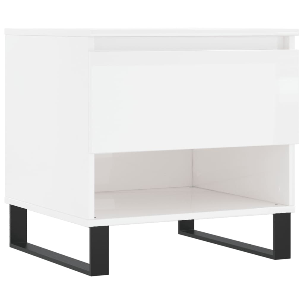 vidaXL Coffee Tables 2 pcs High Gloss White 50x46x50 cm Engineered Wood 5