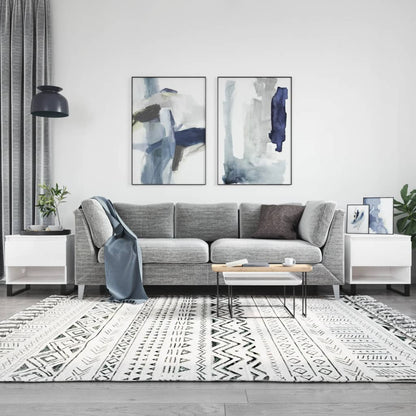 vidaXL Coffee Tables 2 pcs High Gloss White 50x46x50 cm Engineered Wood 1