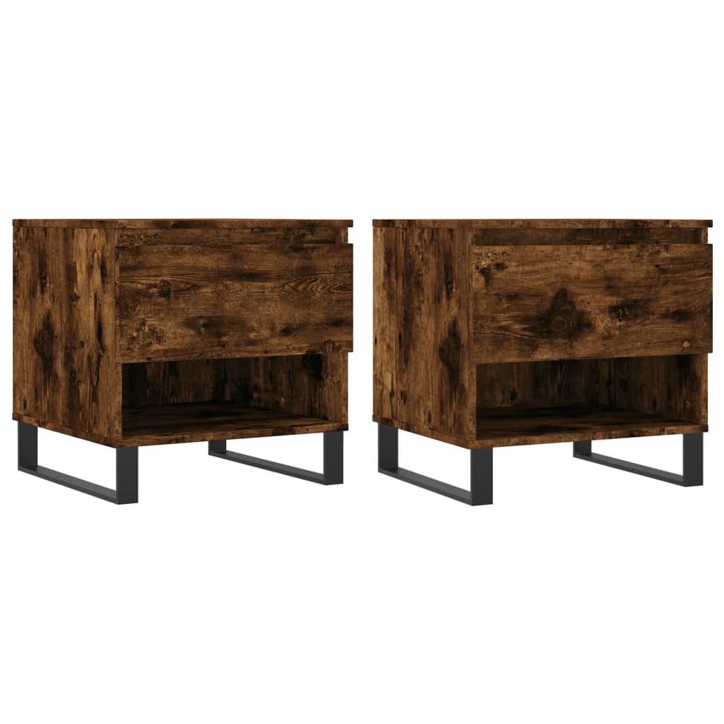 vidaXL Coffee Tables 2 pcs Smoked Oak 50x46x50 cm Engineered Wood 2