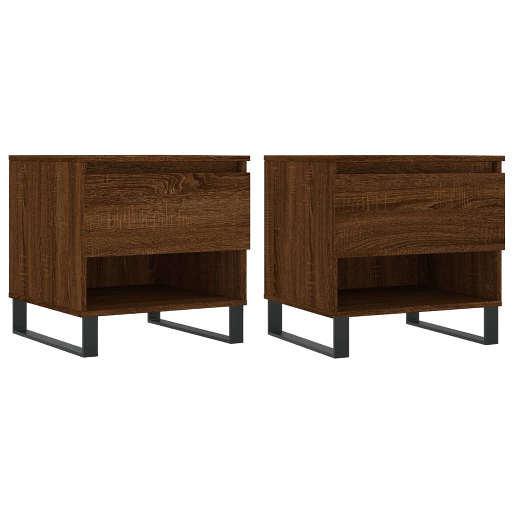 vidaXL Coffee Tables 2 pcs Brown Oak 50x46x50 cm Engineered Wood 2