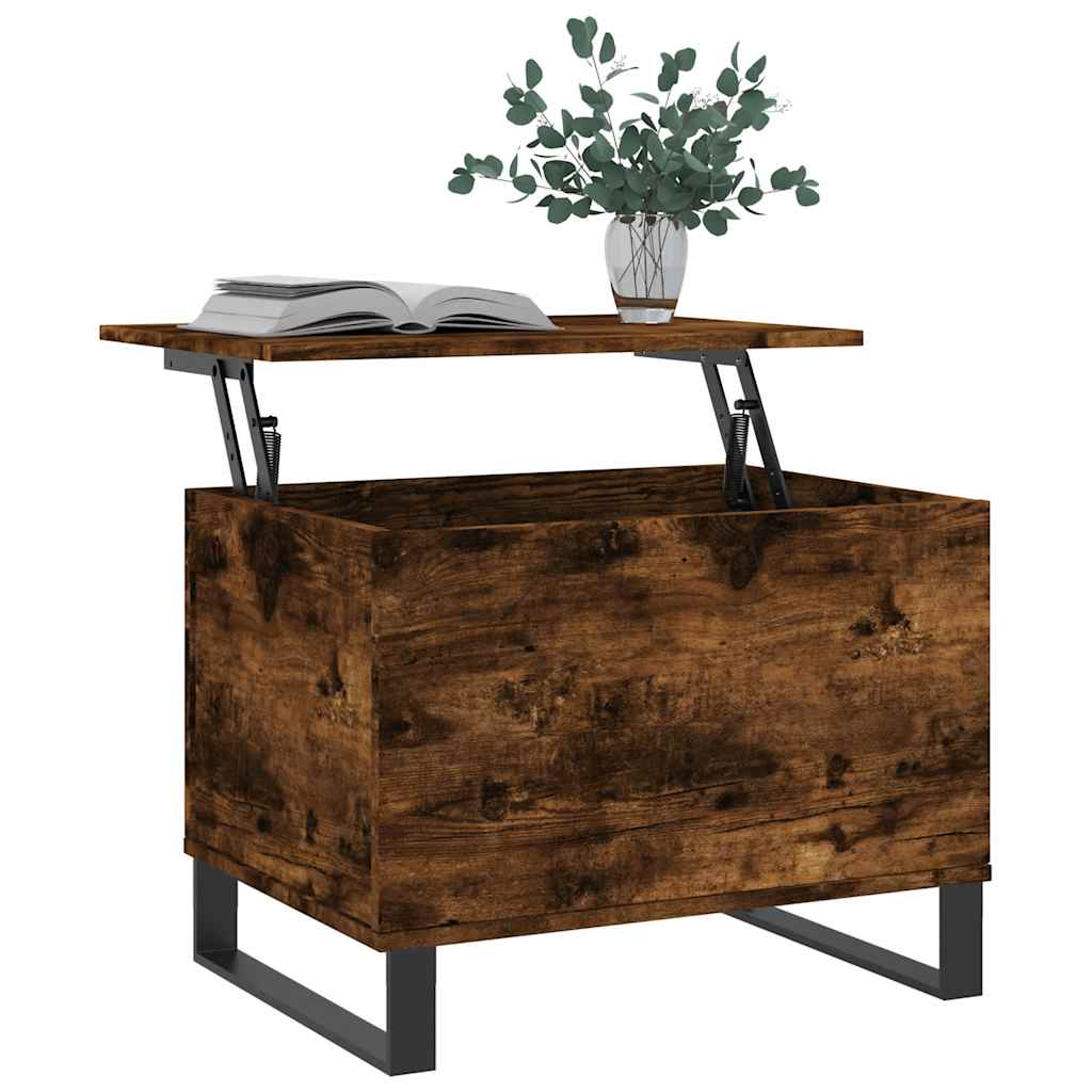 vidaXL Coffee Table Smoked Oak 60x44.5x45 cm Engineered Wood 3